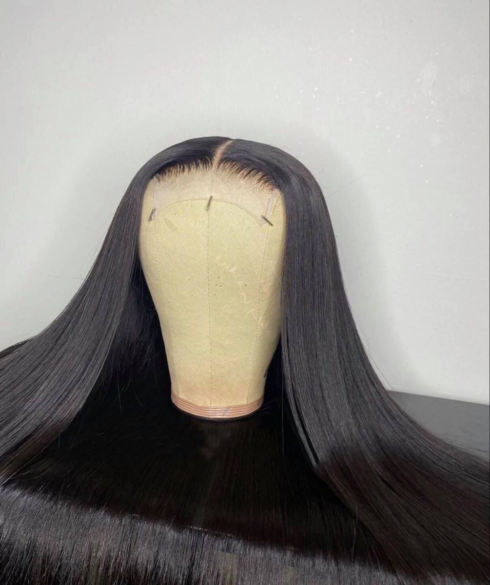 13x6 HD Lace Straight Black Wig Pre Plucked