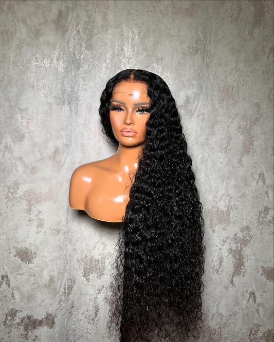 13X6 HD Black Deepwave Curly Wig