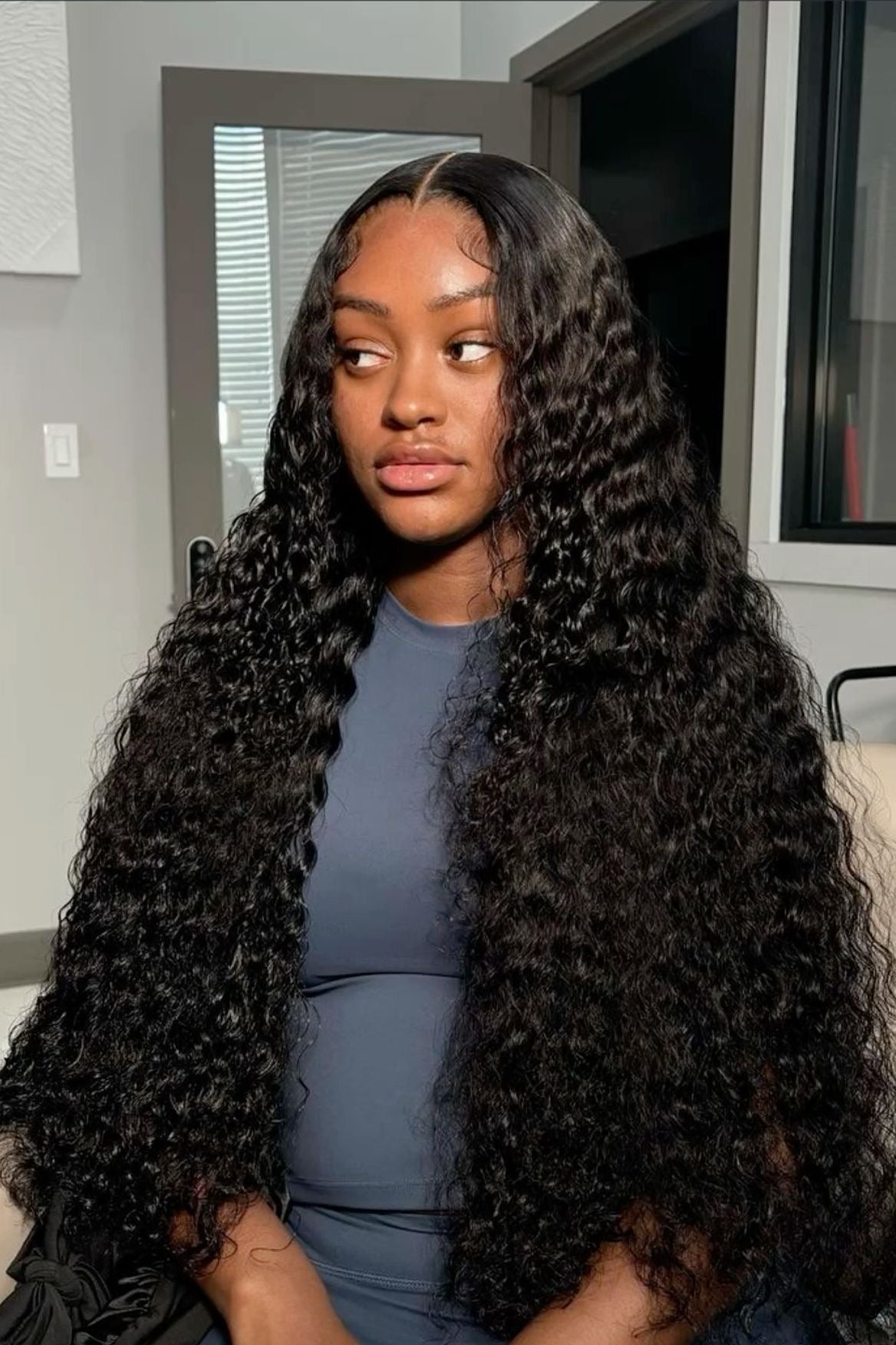 13X6 HD Black Deepwave Curly Wig